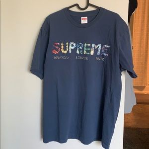 Supreme Rocks Tee, Size Large, Dark Slate